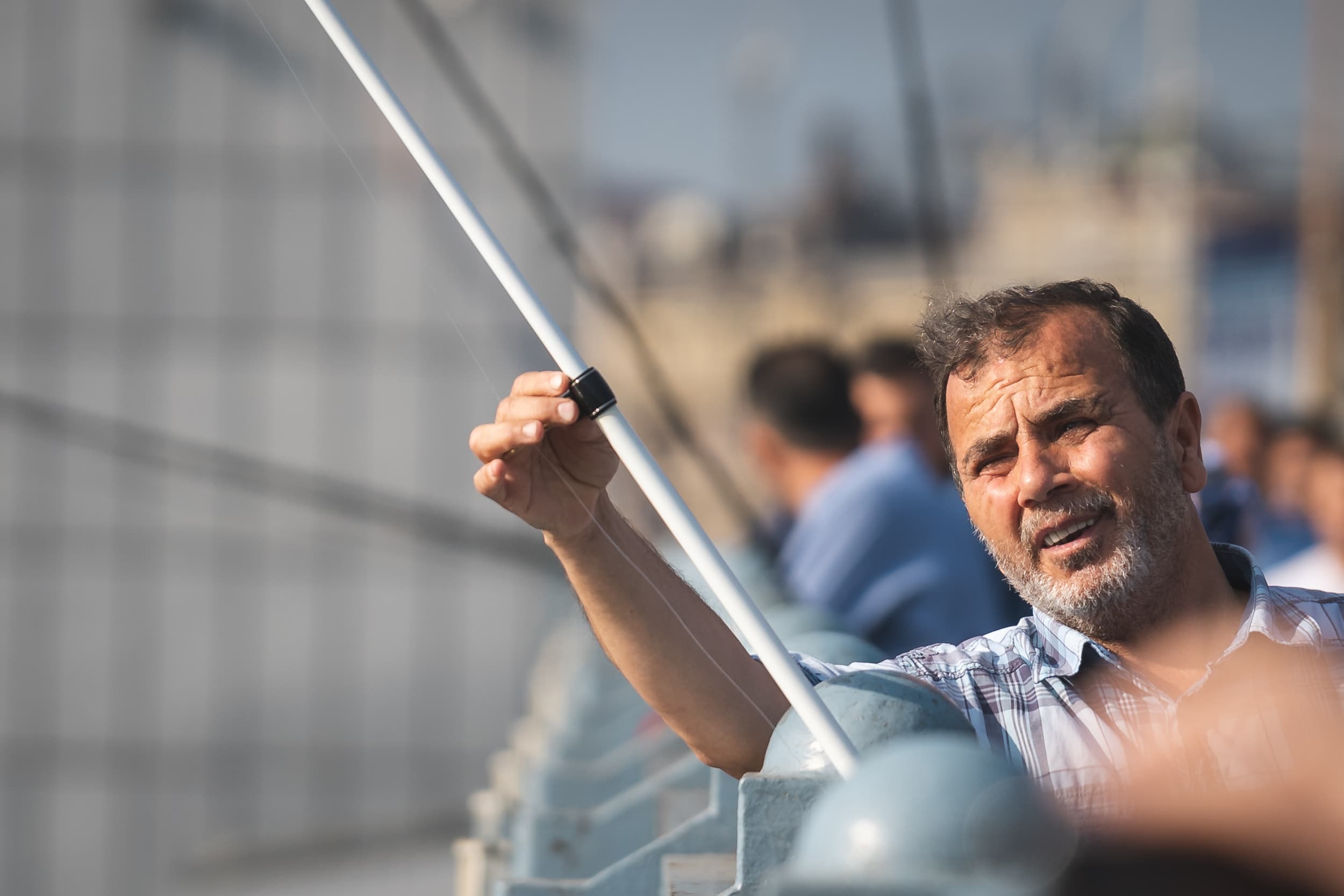 portrait of fisherman on galata bridge portrait of fisherman on galata bridge
