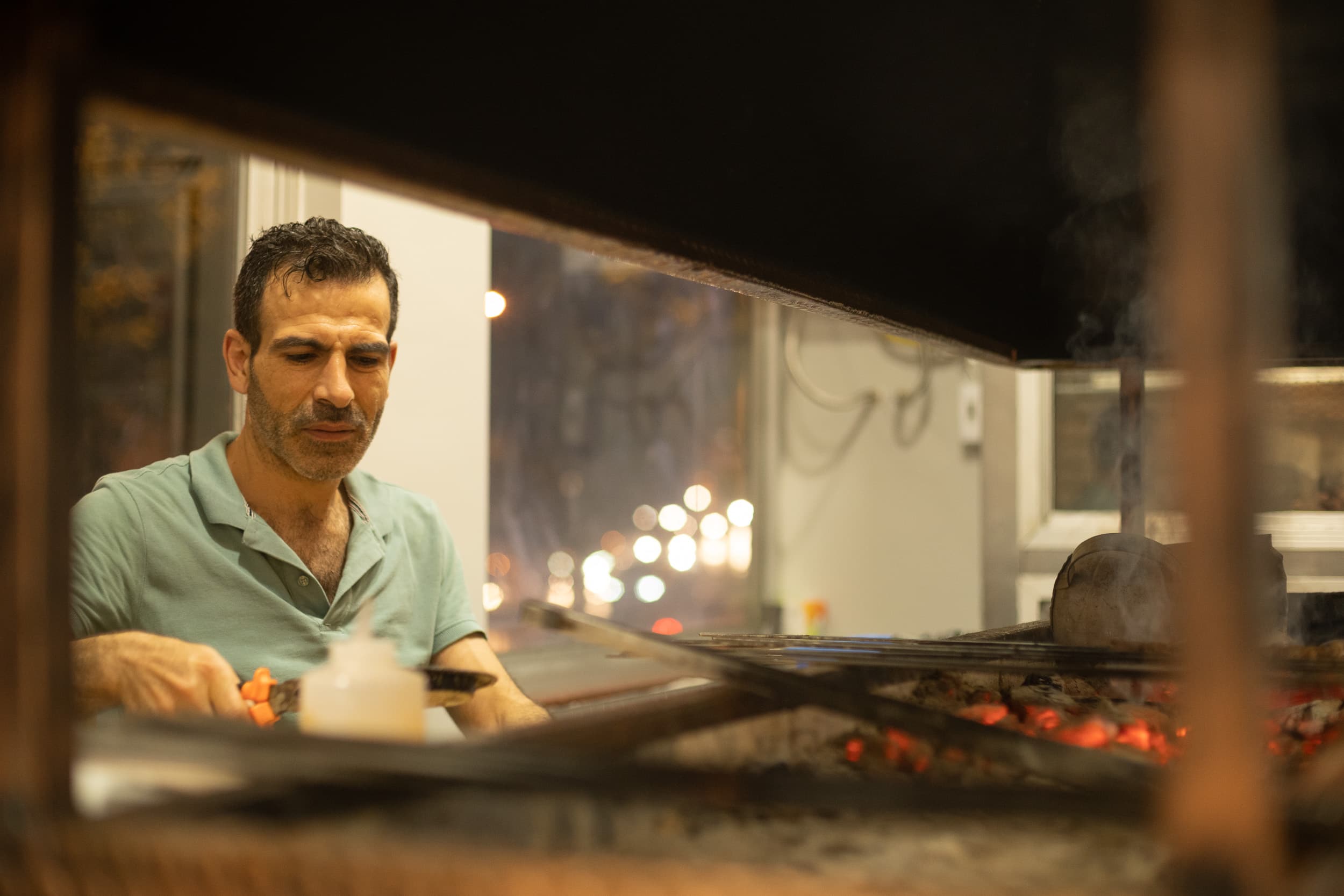 turkish man making bbq Istanbul turkish man making bbq Istanbul