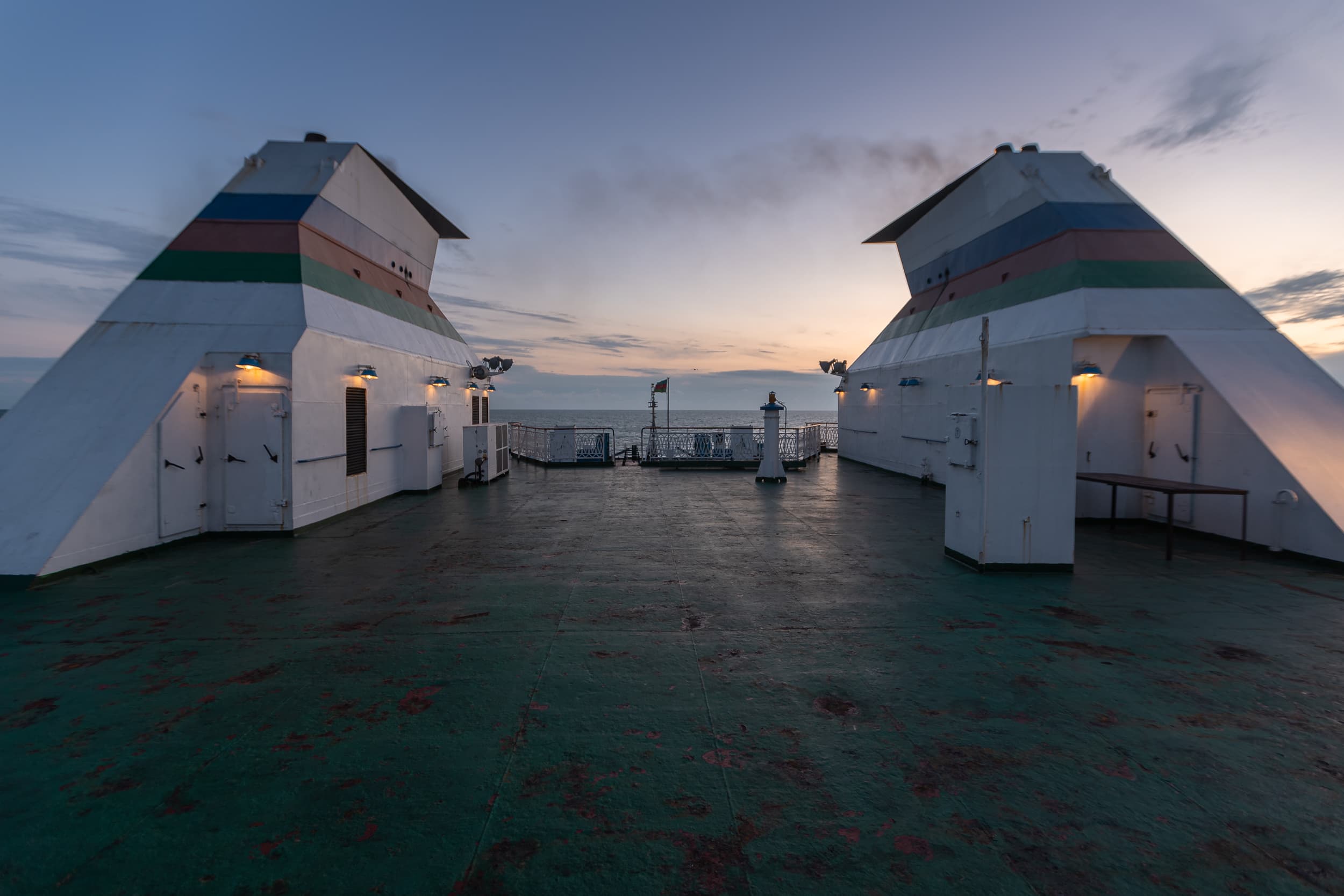 ferry deck at dusk ferry deck at dusk
