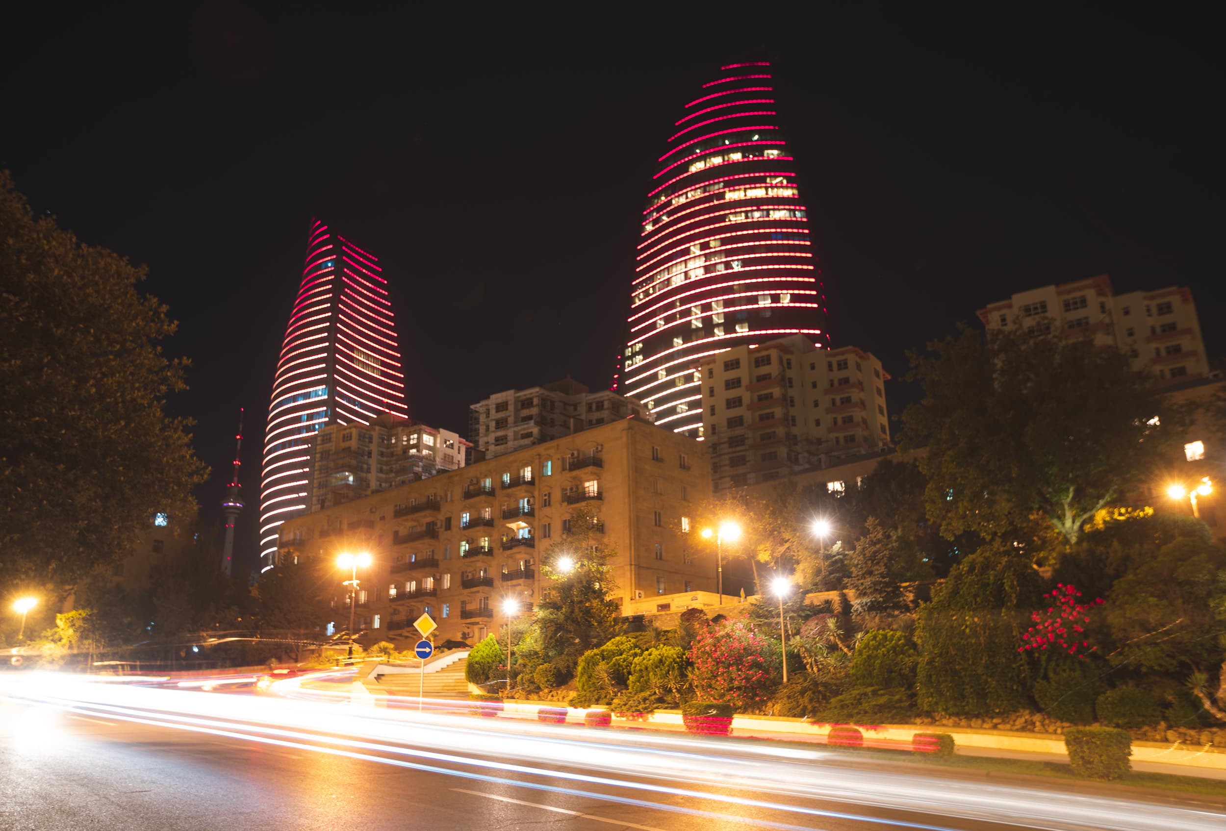 Flame towers Baku at night Flame towers Baku at night