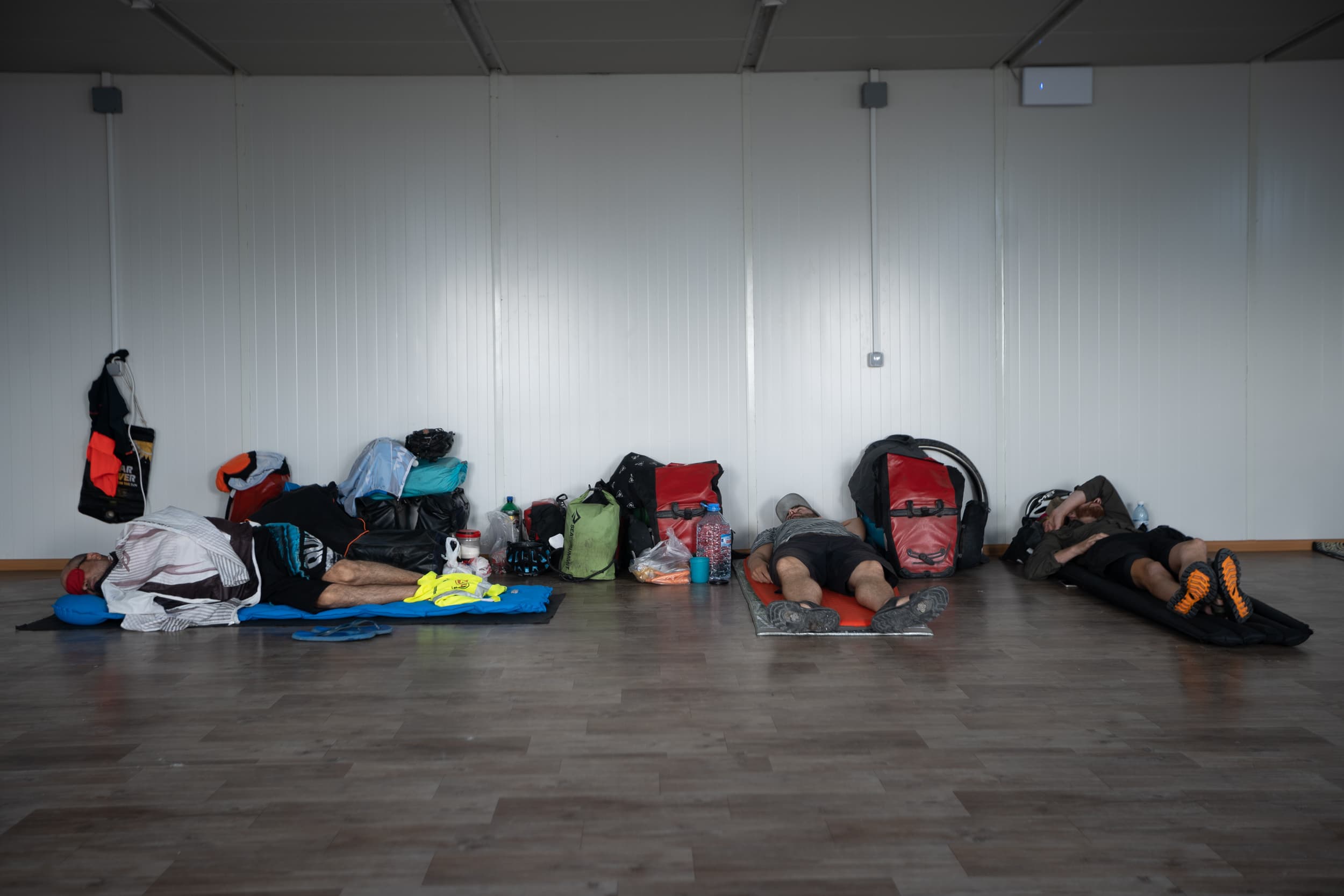 sleeping at the Alat ferry port