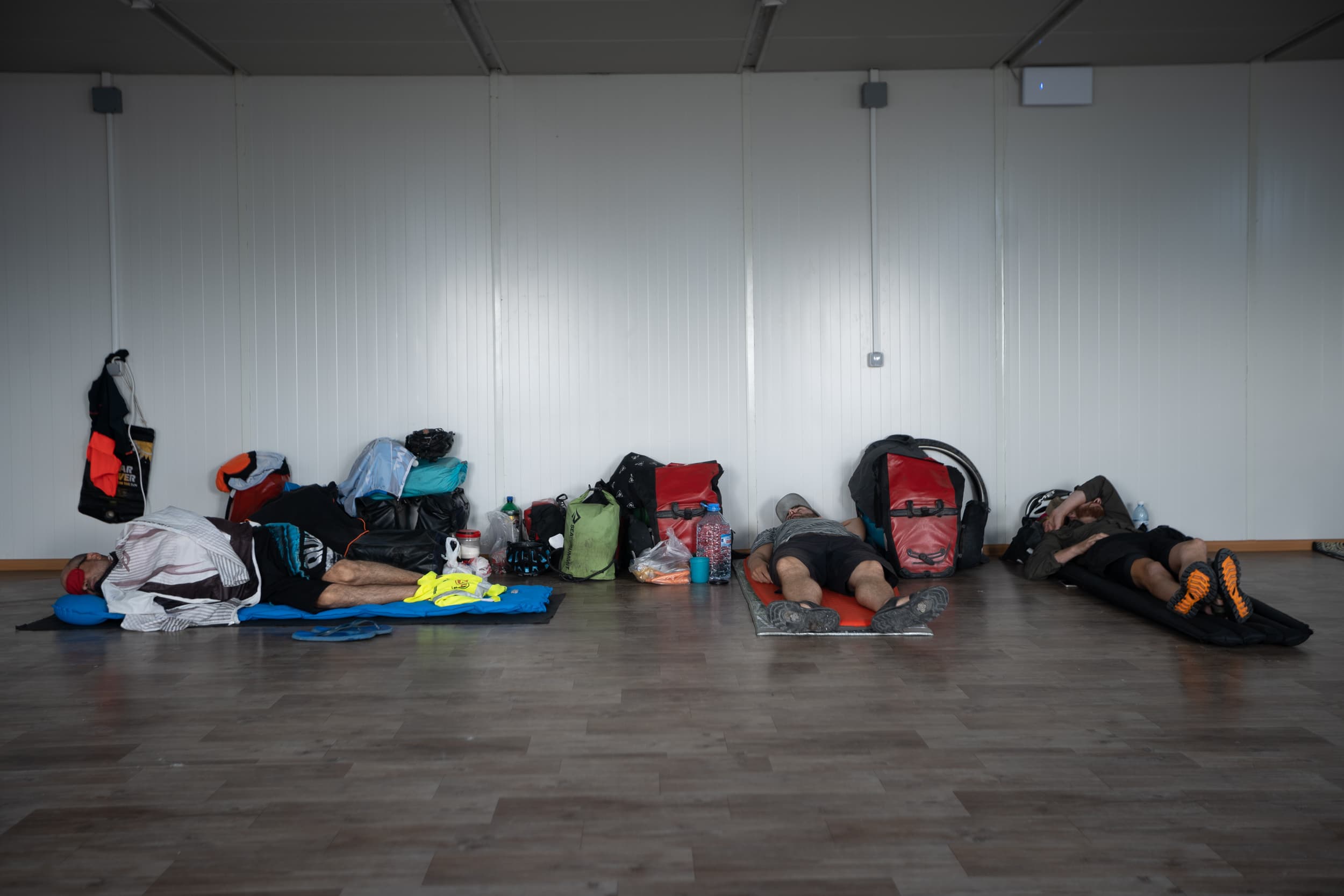 sleeping at the Alat ferry port sleeping at the Alat ferry port