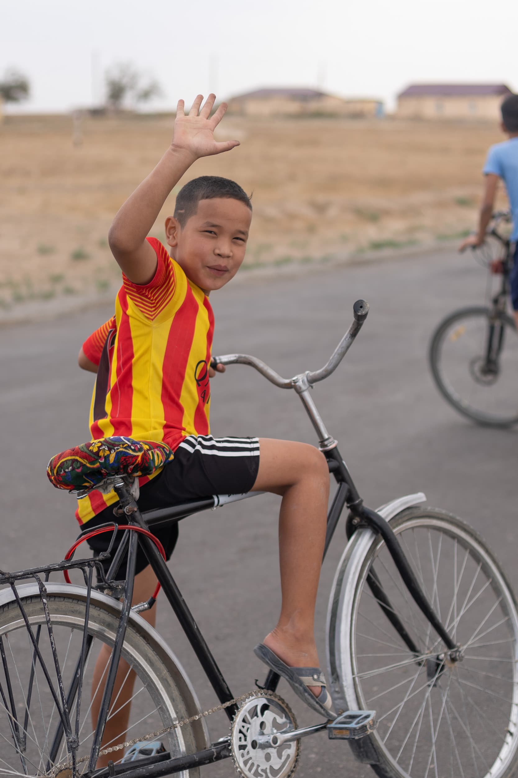 Bicycle kids in Uzbekistan