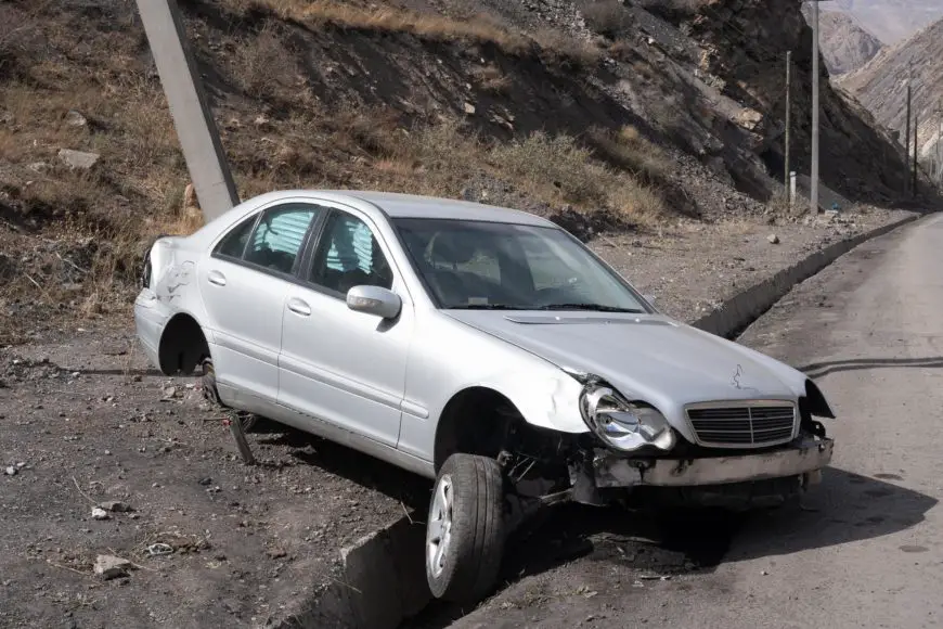 crashed car Tadjikistan