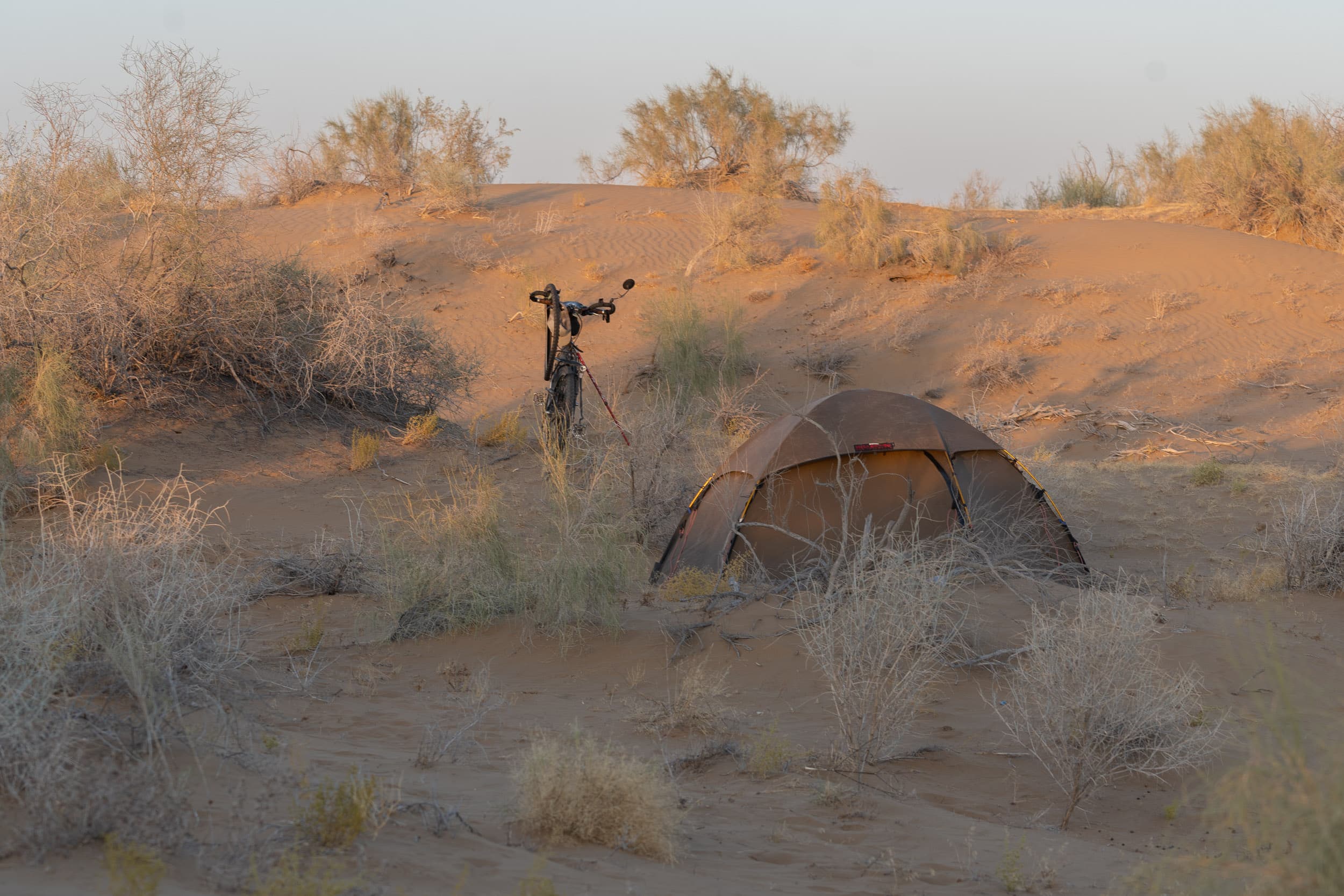 wild camping in Uzbekistan desert