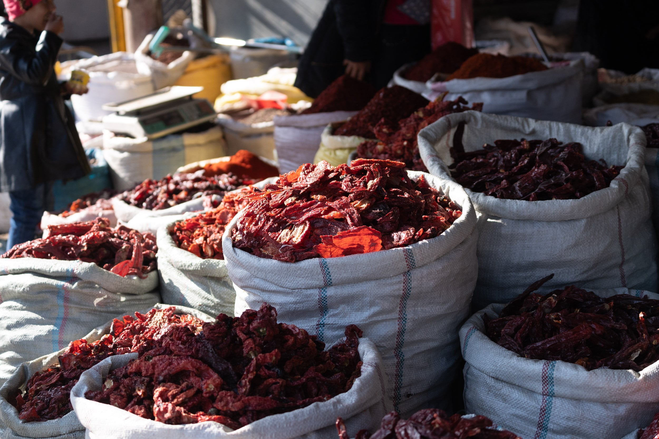 dried chillies Kashgar market